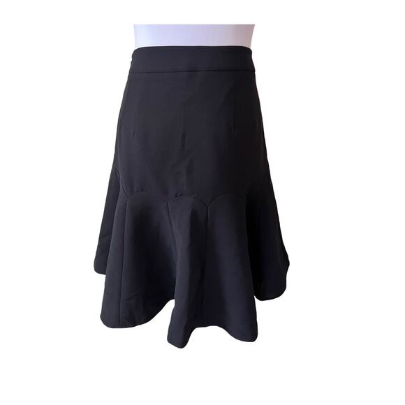 Talbot's Petite Black Scalloped Tulip Flare Skirt‎ 4P Preppy Retro Flare - Picture 3 of 10